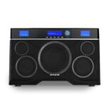 Aiwa Exos-10 Altavoz Bluetooth portátil, potencia RMS de 200 W, subwoofer de 6.5 pulgadas, graves profundos, sincronizac