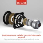 Aiwa Exos-10 Altavoz Bluetooth portátil, potencia RMS de 200 W, subwoofer de 6.5 pulgadas, graves profundos, sincronizac