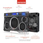Aiwa Exos-10 Altavoz Bluetooth portátil, potencia RMS de 200 W, subwoofer de 6.5 pulgadas, graves profundos, sincronizac