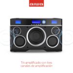 Aiwa Exos-10 Altavoz Bluetooth portátil, potencia RMS de 200 W, subwoofer de 6.5 pulgadas, graves profundos, sincronizac