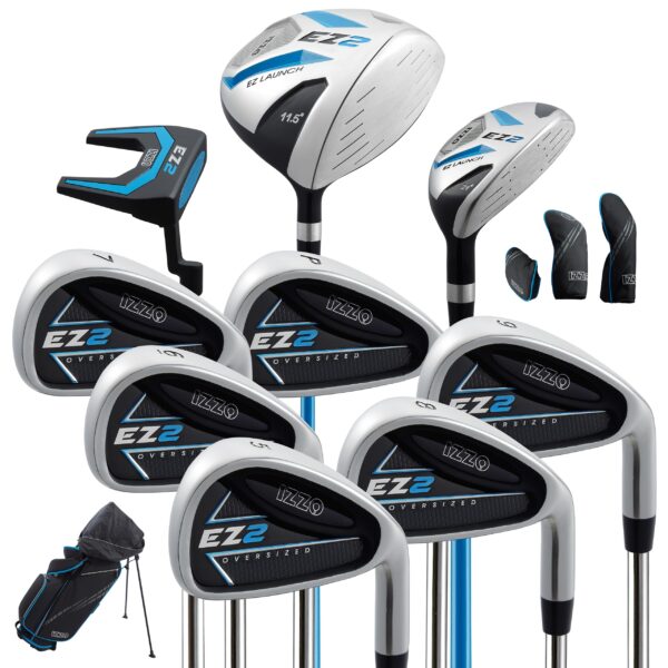 Juego completo de palos de golf Izzo EZ2 de 14 piezas para hombres diestros con bolsa de golf - Juego completo de 14 pie