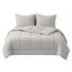 Juego funda de edredon viscosa de bambu Continental Bedding BambooSet-Gray-K King 6 piezas gris con sabana y fundas de a