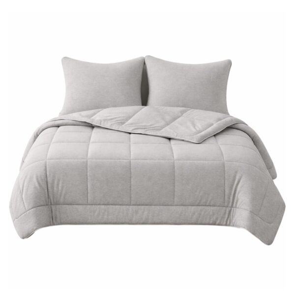 Juego funda de edredon viscosa de bambu Continental Bedding BambooSet-Gray-K King 6 piezas gris con sabana y fundas de a