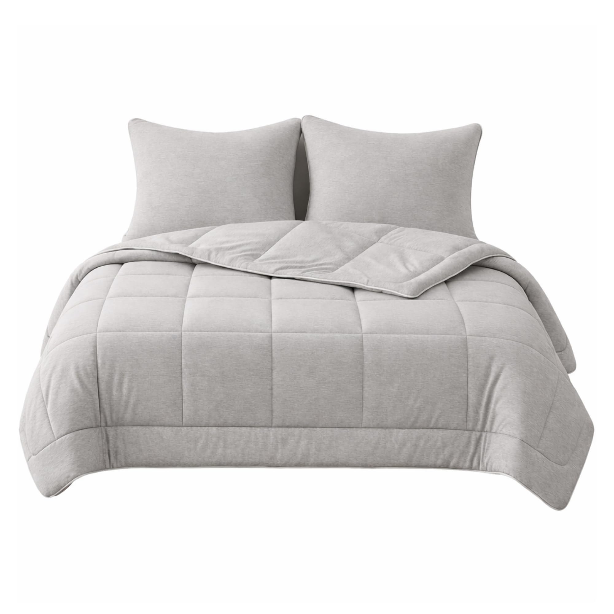 Version 1.0.0 Juego funda de edredon viscosa de bambu Continental Bedding BambooSet-Gray-K King 6 piezas gris con sabana y fundas de a