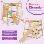 INFANS Gimnasio de la selva para interiores, juego de escalada para interiores Montessori de 8 en 1 para niños, juego de