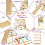 INFANS Gimnasio de la selva para interiores, juego de escalada para interiores Montessori de 8 en 1 para niños, juego de