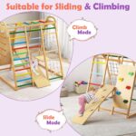 INFANS Gimnasio de la selva para interiores, juego de escalada para interiores Montessori de 8 en 1 para niños, juego de