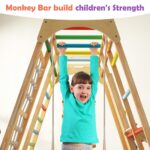 INFANS Gimnasio de la selva para interiores, juego de escalada para interiores Montessori de 8 en 1 para niños, juego de