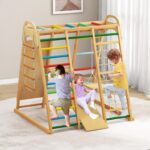 INFANS Gimnasio de la selva para interiores, juego de escalada para interiores Montessori de 8 en 1 para niños, juego de