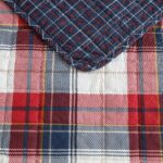 Juego de colcha reversible Nautica USHSA91310634 cuadros rojo Rosedale algodón suave 3 piezas Full Queen