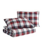 Juego de colcha reversible Nautica USHSA91310634 cuadros rojo Rosedale algodón suave 3 piezas Full Queen