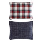 Juego de colcha reversible Nautica USHSA91310634 cuadros rojo Rosedale algodón suave 3 piezas Full Queen