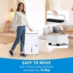 Deshumidificador Zstar 50 Pintas para Hogar, 4500 pies², Tanque 8.3 L, Manguera Drenaje, 3 Velocidades 49 dB, Control In