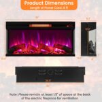Chimenea Eléctrica Empotrada SIMOE AMSE627-3DEF 36" Vidrio 3 Lados 8 Colores Llama