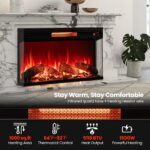 Chimenea Eléctrica Empotrada SIMOE AMSE627-3DEF 36" Vidrio 3 Lados 8 Colores Llama