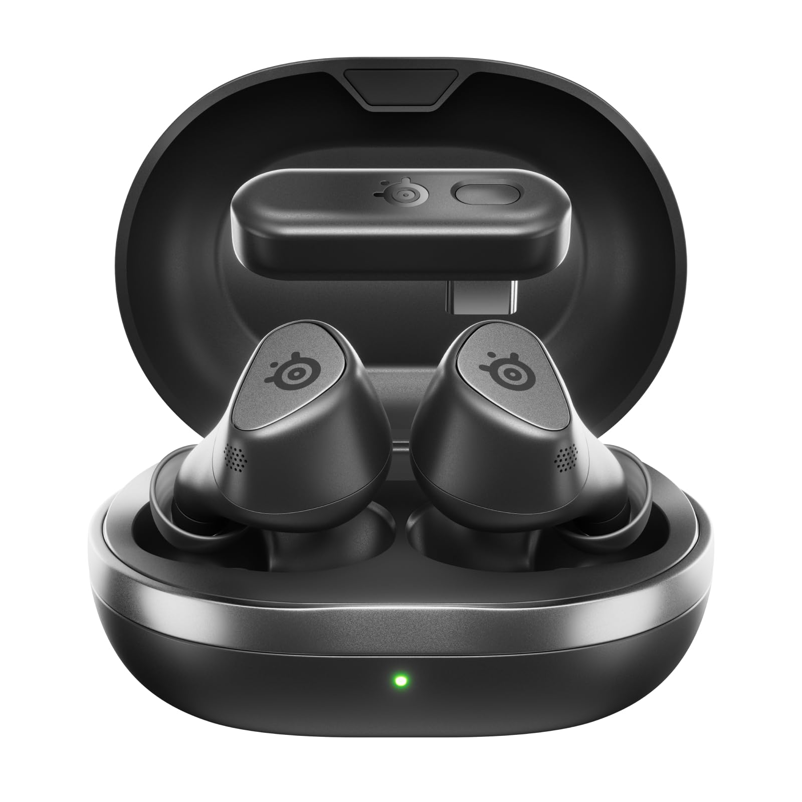 Version 1.0.0 Audífonos inalámbricos SteelSeries Arctis GameBuds 61680 2.4GHz Bluetooth 5.3 ANC IP55 batería 40H carga Qi