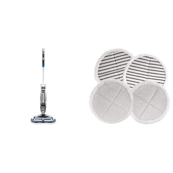 Paquete Trapeador Inalámbrico Bissell SpinWave Expert 23159 Pisos Duros Titanio con Kit Almohadillas Repuesto 2124
