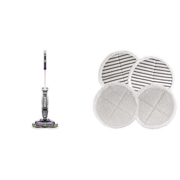 Paquete Trapeador Giratorio Inalambrico Bissell SpinWave 23157 PET Suelo Duro y Kit Almohadillas 2124