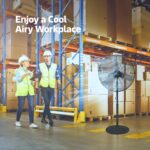 Ventilador de pedestal industrial Nexair NF008-HV30 30 pulgadas 3 velocidades altura ajustable 56 a 76 pulgadas metal