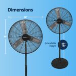 Ventilador de pedestal industrial Nexair NF008-HV30 30 pulgadas 3 velocidades altura ajustable 56 a 76 pulgadas metal