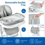 GarveeLife Silla alta para bebé, sillas altas ajustables con bandeja extraíble para una fácil limpieza, sillas altas ple