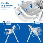 GarveeLife Silla alta para bebé, sillas altas ajustables con bandeja extraíble para una fácil limpieza, sillas altas ple