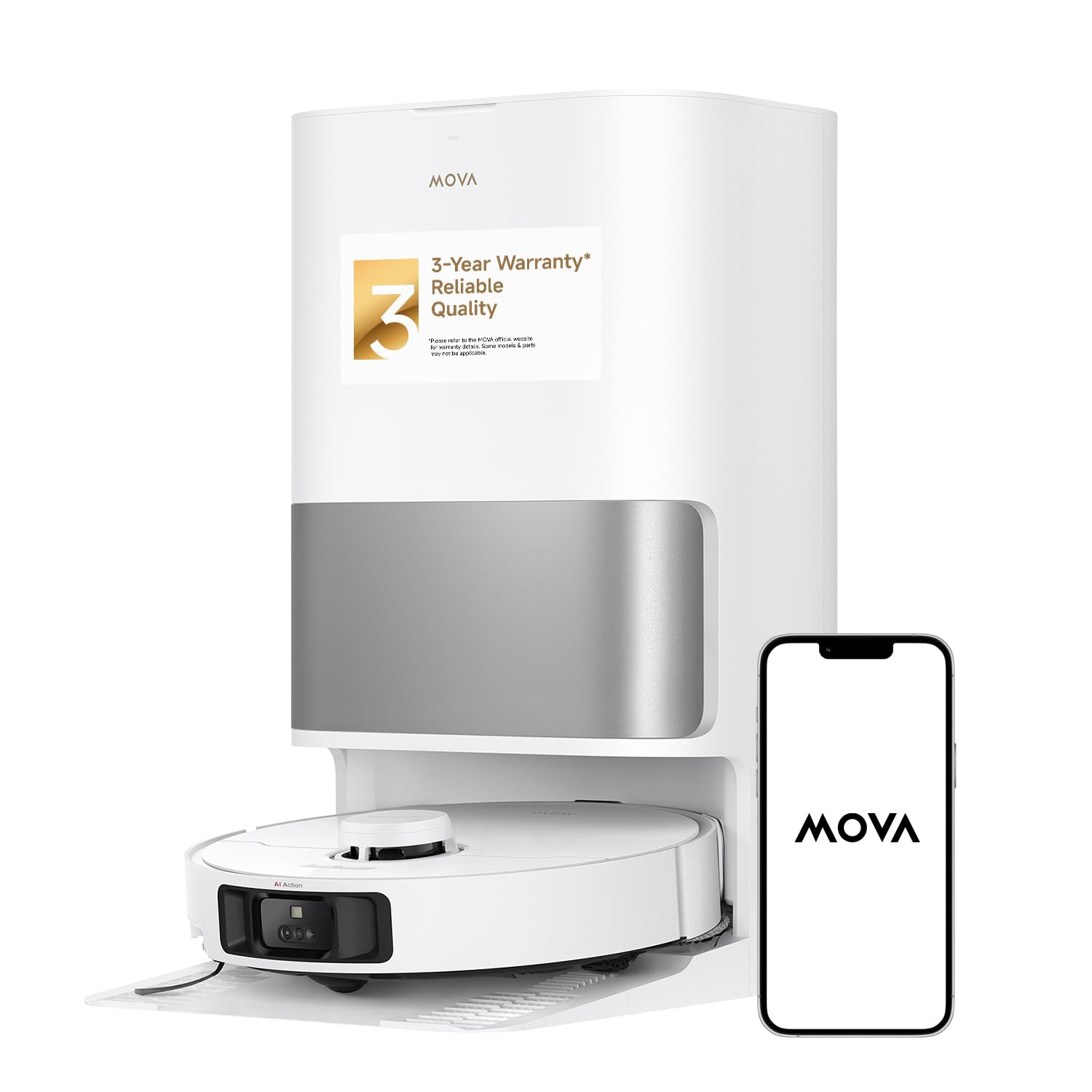 Version 1.0.0 MOVA P10 Pro Ultra Robot Aspirador y Trapeador | 13,000 Pa | Lavado y Secado a 140°F | Fregona Extensible Doble Rotación