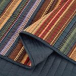 Juego de Edredón Chezmoi Collection Avery Green Living Group Avery-Quilt-Multi-Oversized-King 100% algodón lavado a raya