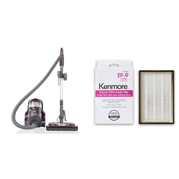 Kenmore - Aspiradora compacta con contenedor sin bolsa ligera apta para mascotas 53296 Filtro de vacío de escape EF-9 pa