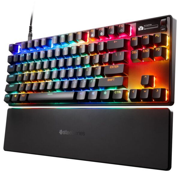 Teclado mecánico SteelSeries Apex Pro TKL Gen 3 64740 interruptores OmniPoint 3.0 hipermagnéticos actuación ajustable di