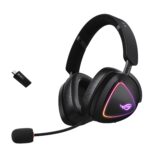 Auriculares Gaming Inalámbricos ASUS ROG Delta II A701 Tri-Mode BT 2.4GHz 3.5mm Drivers Titanio 50mm 110 Horas PC PS5 PS