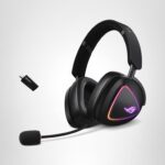 Auriculares Gaming Inalámbricos ASUS ROG Delta II A701 Tri-Mode BT 2.4GHz 3.5mm Drivers Titanio 50mm 110 Horas PC PS5 PS