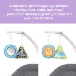 Baby Trend NuMotion Infinity Swing - 5 modos de movimiento de la vida real, pantalla táctil y control remoto, asiento re
