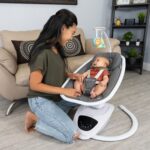 Baby Trend NuMotion Infinity Swing - 5 modos de movimiento de la vida real, pantalla táctil y control remoto, asiento re