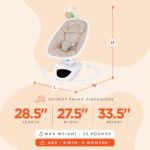 Baby Trend NuMotion Infinity Swing - 5 modos de movimiento de la vida real, pantalla táctil y control remoto, asiento re