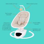 Baby Trend NuMotion Infinity Swing - 5 modos de movimiento de la vida real, pantalla táctil y control remoto, asiento re