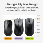 Mouse Inalámbrico Gaming Glorious Series 2 PRO GLO-MS-S2PRO-WL-BLK Ultraligero 55g Sondeo 8K Sensor 26K DPI Interruptore