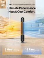 Combo Ventilador Torre y Calentador DREO DR-HSH016 1500W 42" Silencioso 25 dB Oscilación 120°