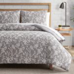 Juego de funda de edredón Fiora Lucky Brand YMF Carpets Inc. LBZ027606 gris floral King 3 piezas ropa de cama de lujo