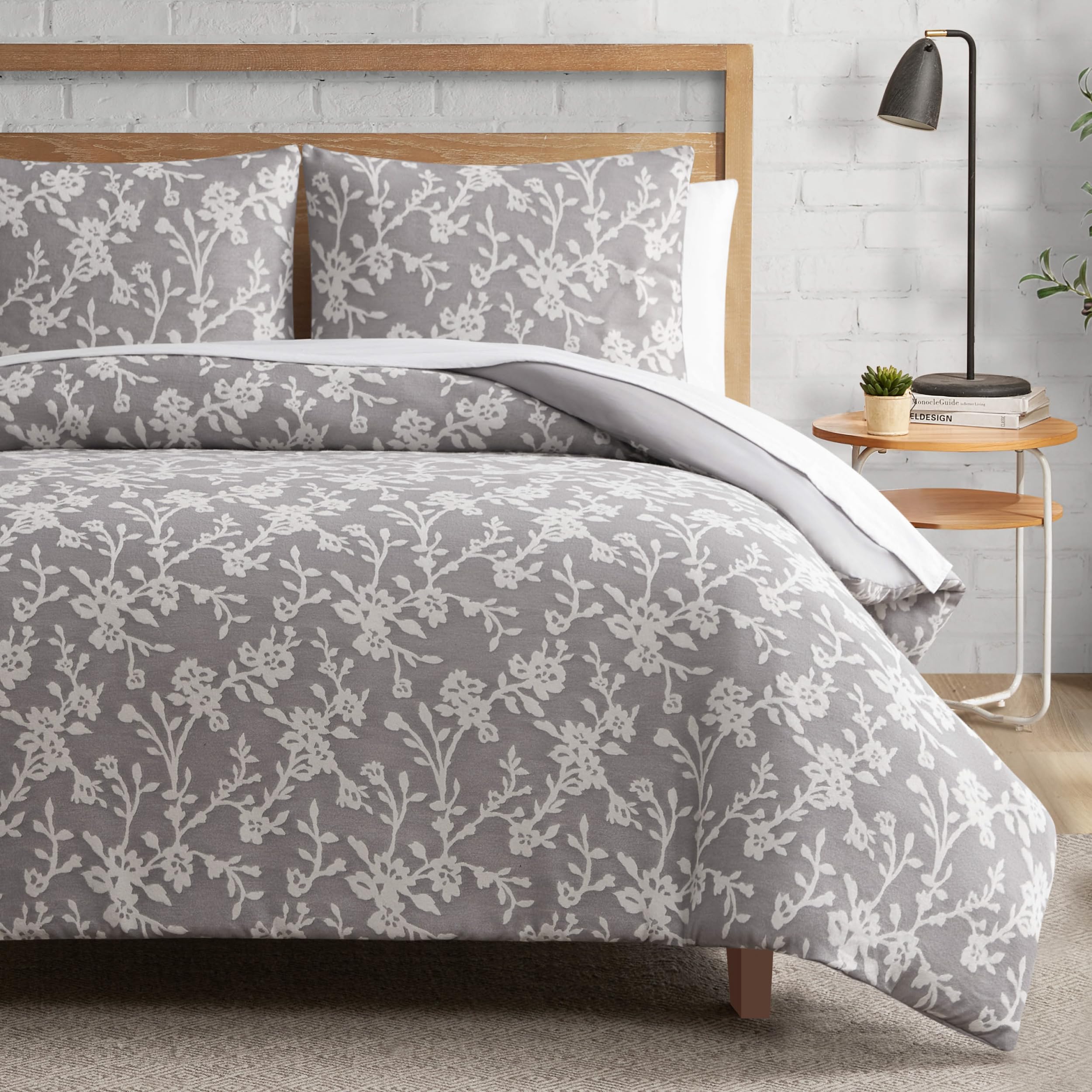 Version 1.0.0 Juego de funda de edredón Fiora Lucky Brand YMF Carpets Inc. LBZ027606 gris floral King 3 piezas ropa de cama de lujo