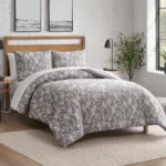 Juego de funda de edredón Fiora Lucky Brand YMF Carpets Inc. LBZ027606 gris floral King 3 piezas ropa de cama de lujo