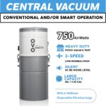 Aspiradora Central Inteligente OVO OVO-750SM-35H 750 AW App Control Filtración Híbrida 35 L 10000 Pies Cuadrados