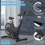 Bicicleta estática autoalimentada PioneerWorks resistencia magnética 32 niveles asiento ajustable capacidad 300 libras s