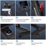 Bicicleta estática autoalimentada PioneerWorks resistencia magnética 32 niveles asiento ajustable capacidad 300 libras s
