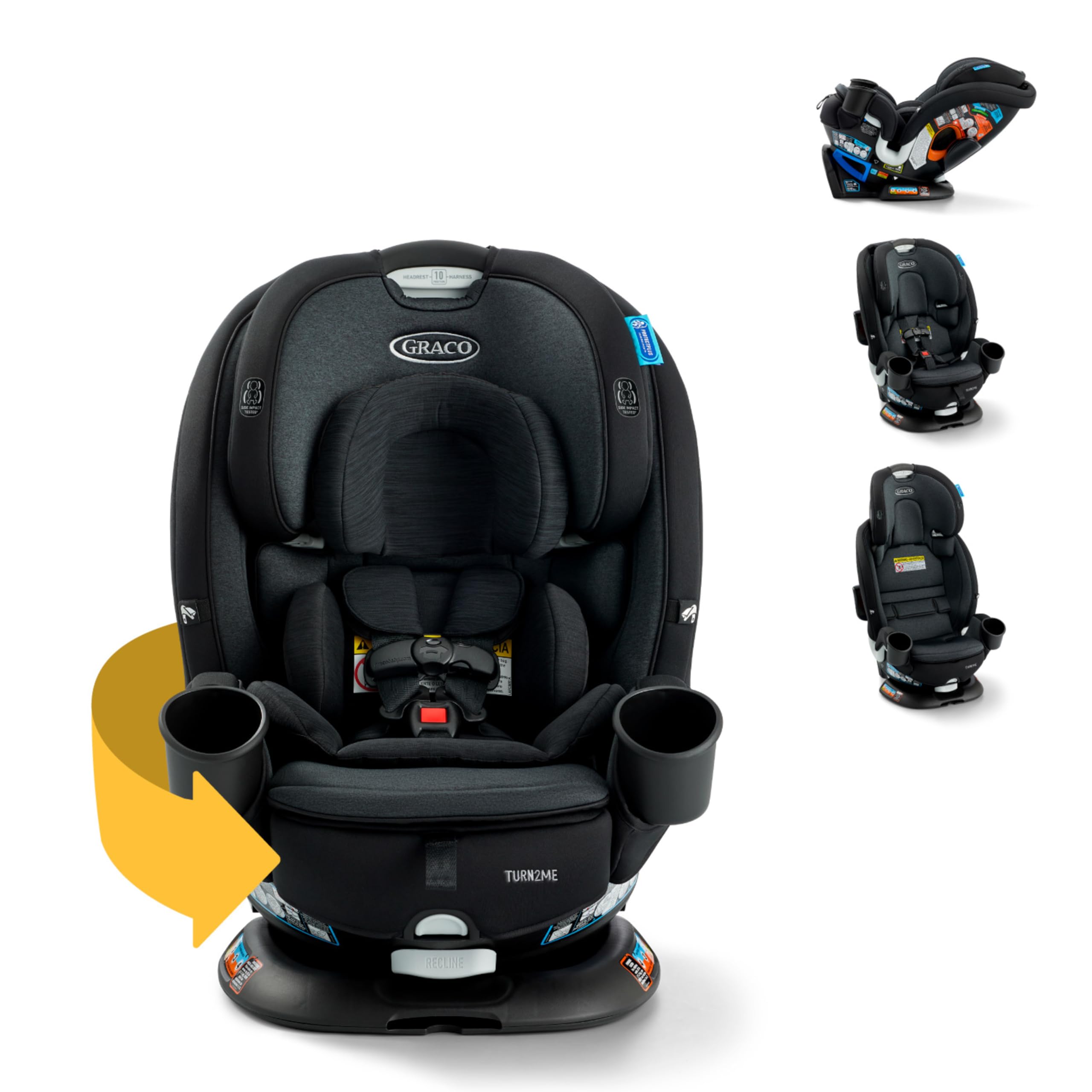 Version 1.0.0 Asiento de auto convertible giratorio 3 en 1 Graco Turn2Me 2215451 orientación atrás adelante elevador respaldo alto 100
