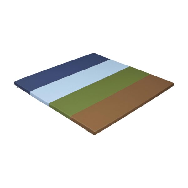 ECR4Kids SoftZone - Tapete de actividades de 4 secciones con diseño de arco iris, tapete de juego plegable, color tierra