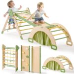 ROBOTIME Juguetes de escalada 5 en 1 para niños pequeños, juego de escalada Pikler de 3 piezas para niños pequeños, jueg