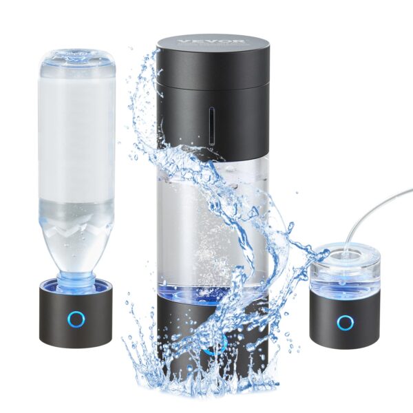 Generador de Agua de Hidrógeno Portátil VEVOR EHM-H13 Botella Ionizadora 240ml Tecnología SPE con Tubo de Inhalación Nas