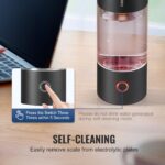 Generador de Agua de Hidrógeno Portátil VEVOR EHM-H13 Botella Ionizadora 240ml Tecnología SPE con Tubo de Inhalación Nas