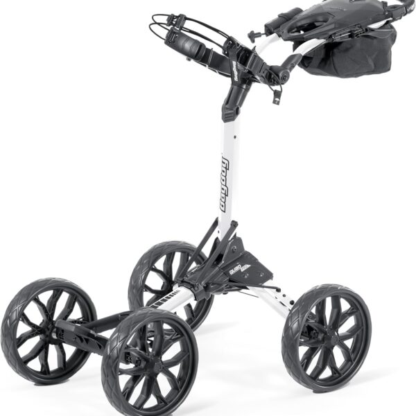 Bag Boy Carrito de empuje Quad Pro, blanco/negro